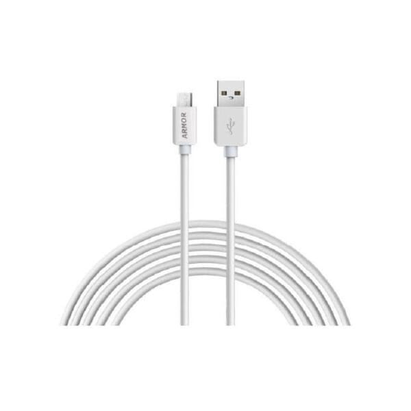 Armor USB to Micro USB Charging Cable For Huawei P30 1.2 Meter - White