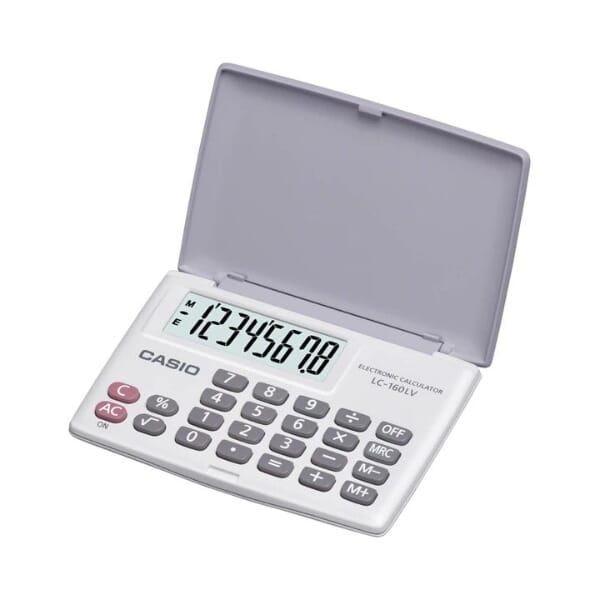 آلة حاسبة كاسيو محمولة 8 رقم - LC-160LV-WE-W-DH