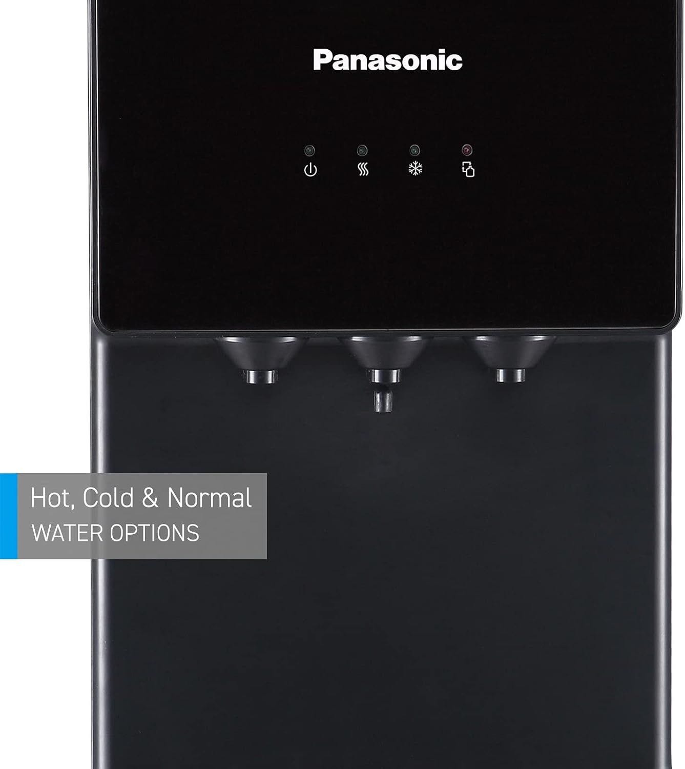 Panasonic Hot, Cold & Normal Water Dispenser, 3 Taps, Black Silver