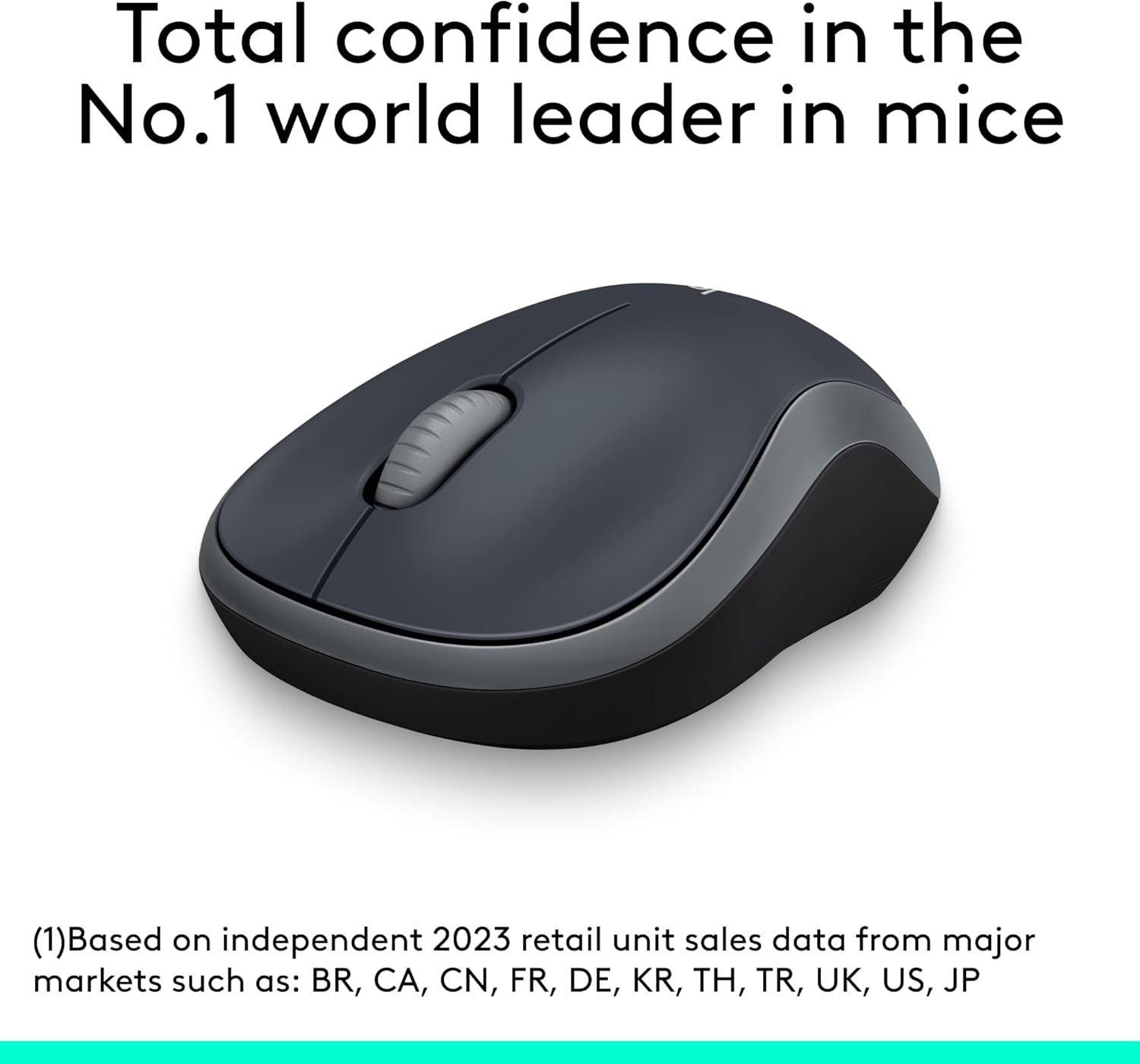 LOGITECH M185 Wireless Mouse (Black Gray)