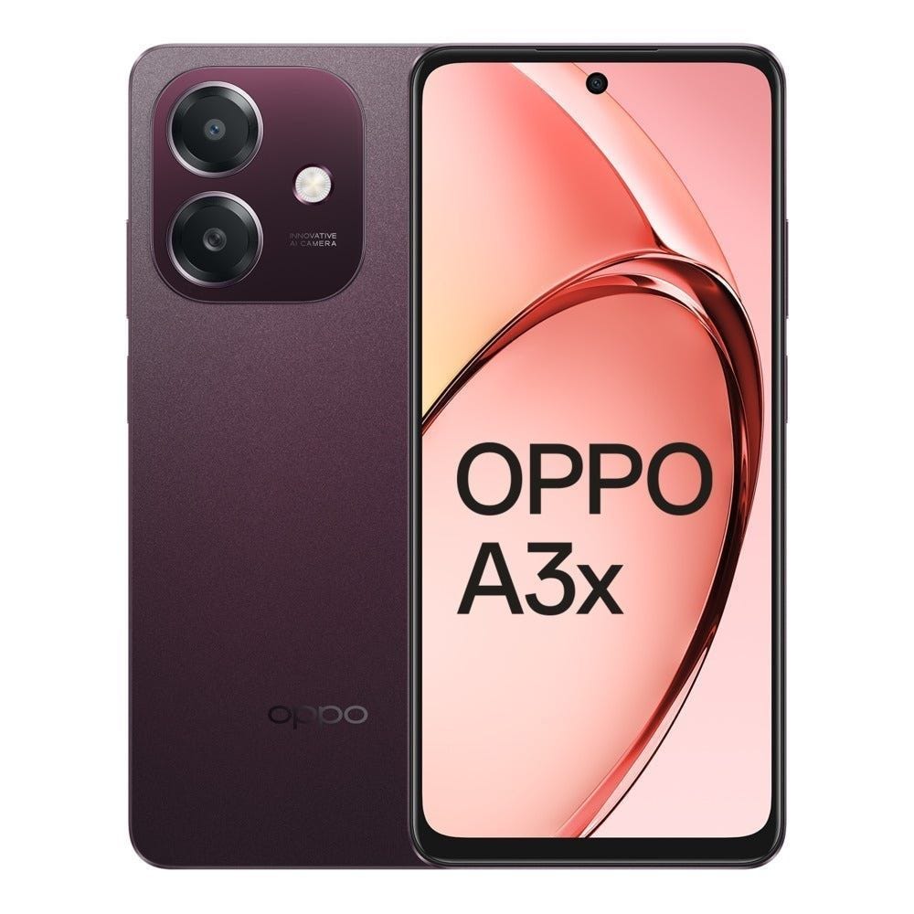 OPPO A3x Dual SIM, 64GB, 4GB RAM, 4G LTE - Nebula Red