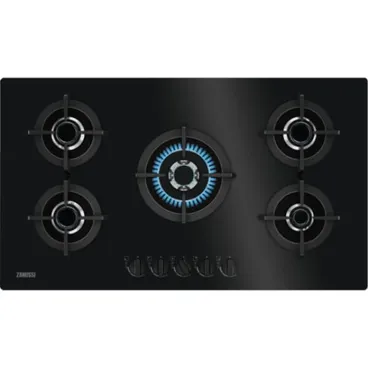 Zanussi Built In Gas Hob 5 Bruner 90 cm Glass Black - ZGO98520BA
