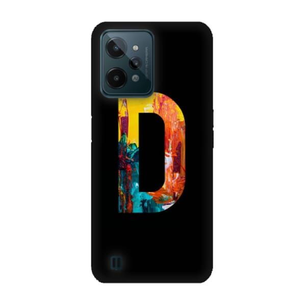Letter D Silicone Back Cover For Realme C31 - Multicolor