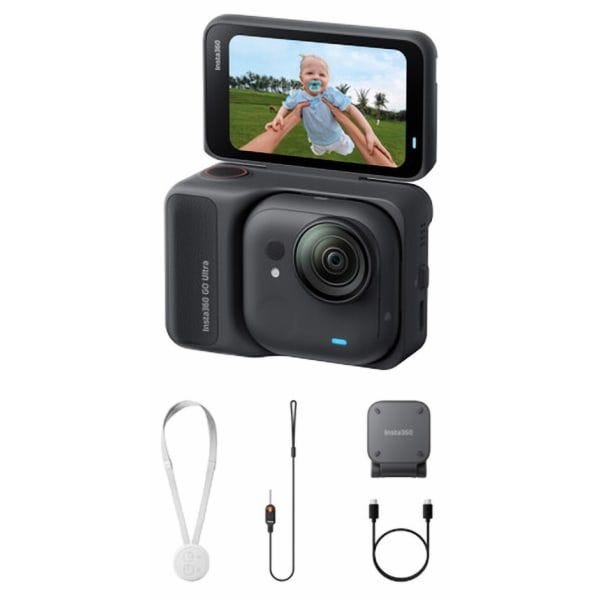 Insta360 GO Ultra Tiny Hands-Free Camera (Midnight Black, with Accessories Kit)