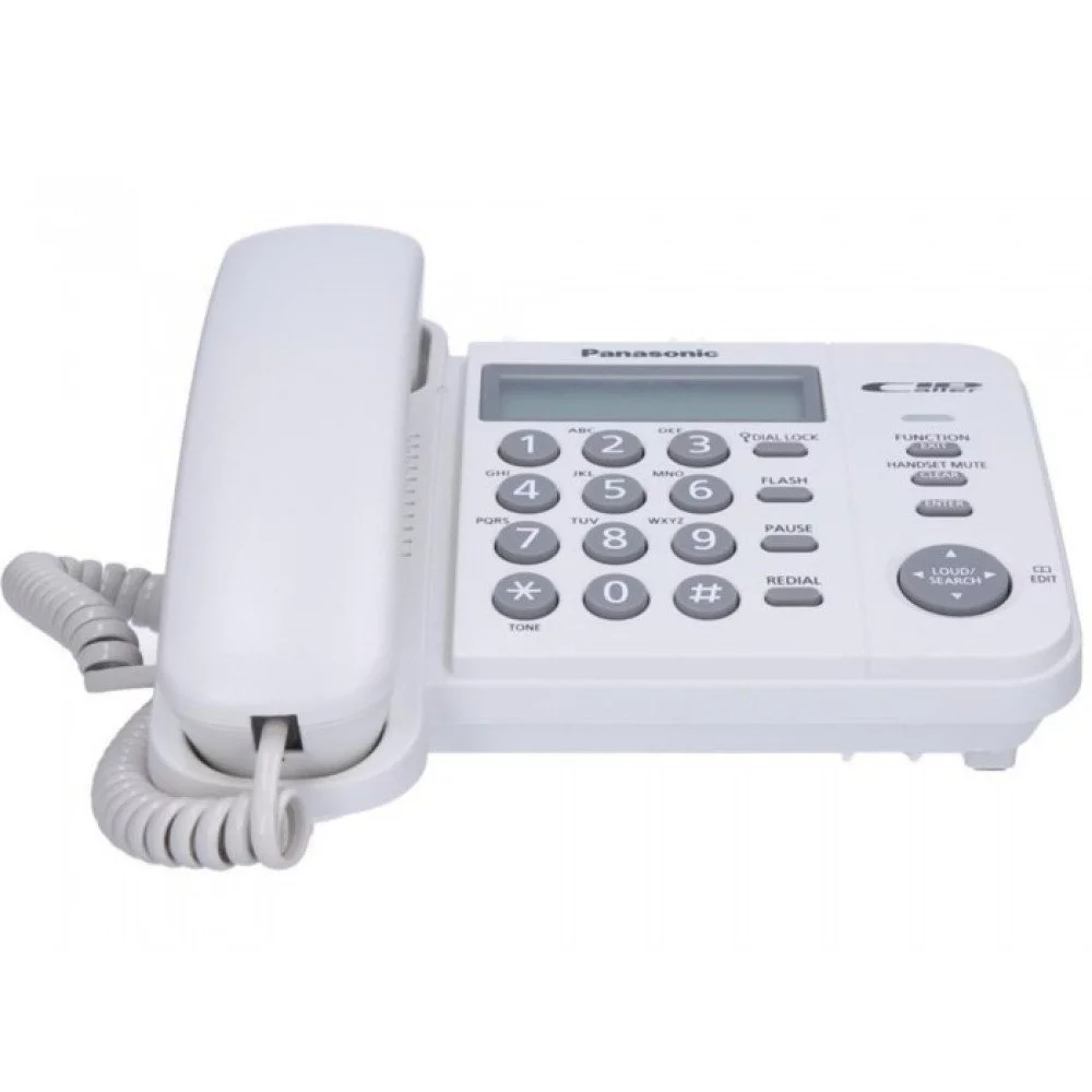 Panasonic KX-TS560 – Telefono Fisso Con Rubrica Da 50 Contatti, Schermo Da 1.7 Pollici, Alimentato Da 3 Batterie AA!