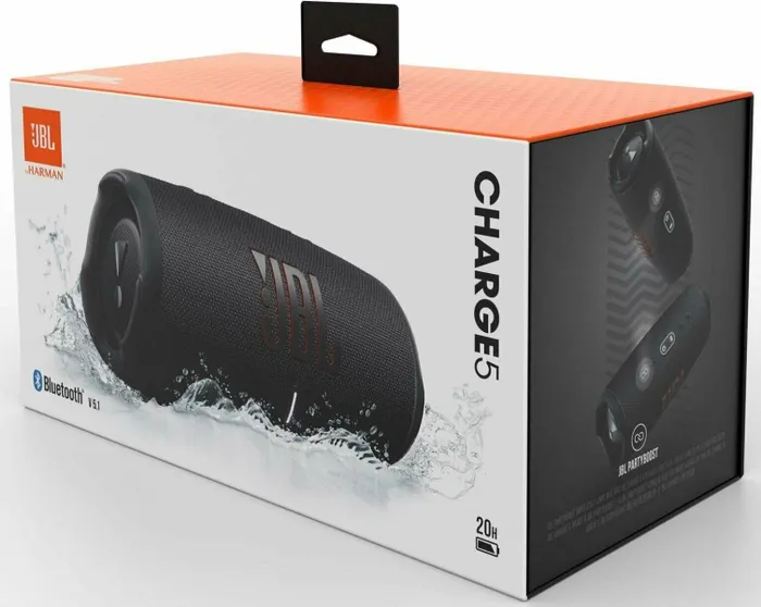 JBL Charge 5 Portable Bluetooth Speake, 40 Watt, Black