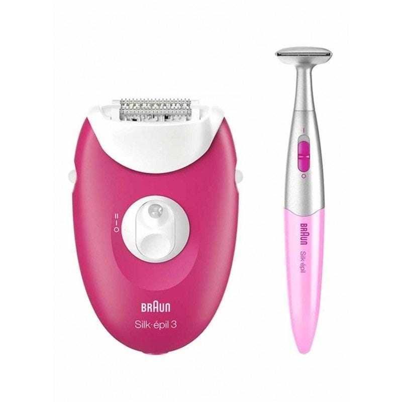 Braun Silk-Epil 3 Electric Epilator Fuchsia - SE3420 ( International Warranty )