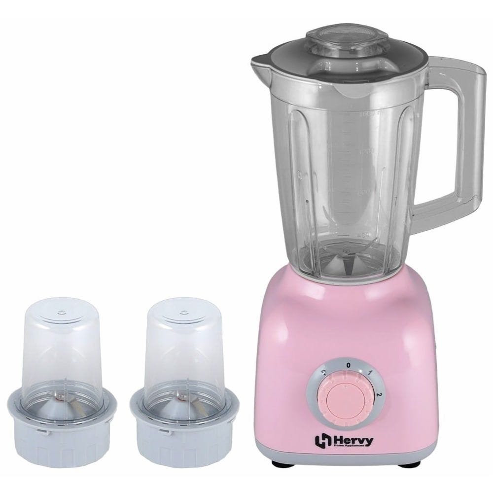 Hervy Maxy Countertop Blender, 1.6 Liter, 400 Watt, Pink - BMA005